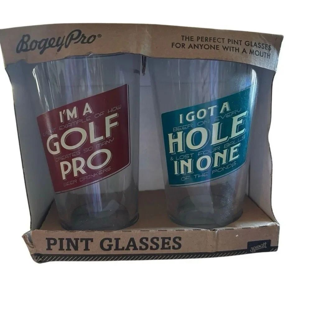 Bogey Pro Golf Pro Hole In One Pint Glass Set *New*